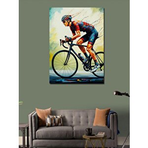 Kanvas Tablo Yarışçı Bisikletçi 100x140 cm