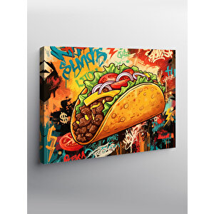 Kanvas Tablo Renkli Taco İllüstrasyonu 50x70 cm