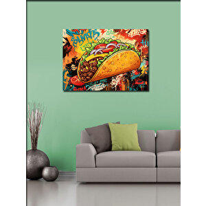 Kanvas Tablo Renkli Taco İllüstrasyonu 50x70 cm