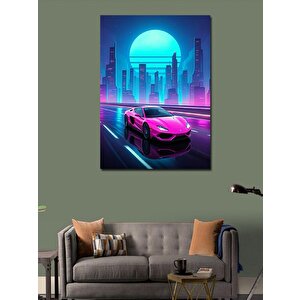 Kanvas Tablo Neon Şehir Manzarası 100x140 cm