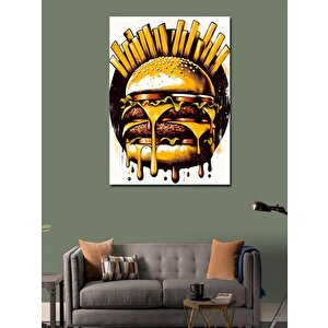 Kanvas Tablo Erimiş Burger Krallığı 100x140 cm