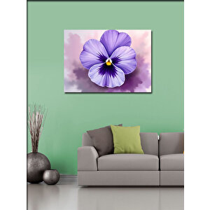 Kanvas Tablo Mor Çiçek Yakın Çekim 70x100 cm