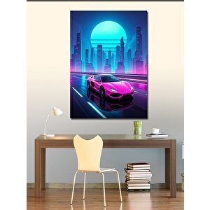 Kanvas Tablo Neon Şehir Manzarası 70x100 cm