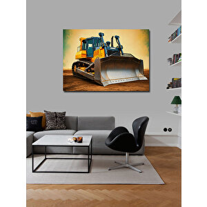 Kanvas Tablo Sarı İş Makinesi Tasarımı 70x100 cm