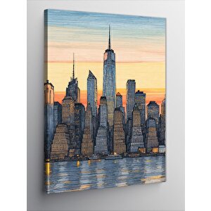 Kanvas Tablo Şehir Silüeti 70x100 cm