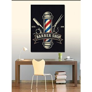 Kanvas Tablo Berber Dükkânı Logosu 50x70 cm
