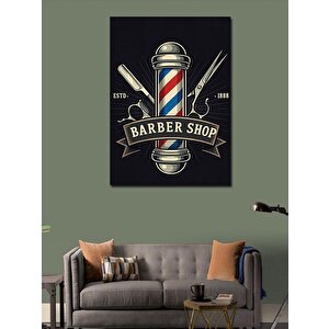 Kanvas Tablo Berber Dükkânı Logosu 50x70 cm