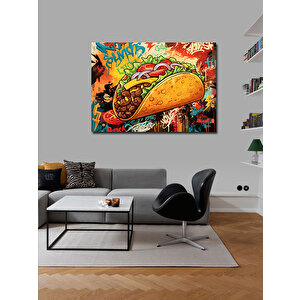 Kanvas Tablo Renkli Taco İllüstrasyonu 100x140 cm