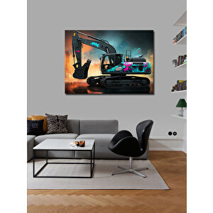 Kanvas Tablo Ekskavatör İş Makinesi 70x100 cm