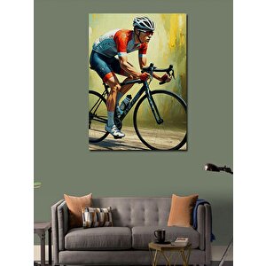 Kanvas Tablo Bisiklet Süren Sporcu 50x70 cm