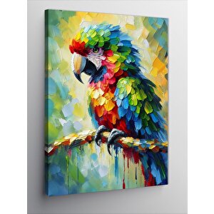Kanvas Tablo Renkli Papağan 100x140 cm