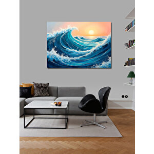Kanvas Tablo Dev Dalga İllüstrasyonu 100x140 cm