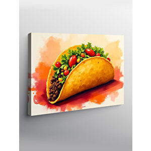 Kanvas Tablo Renkli Taco İllüstrasyonu 70x100 cm
