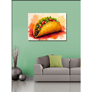 Kanvas Tablo Renkli Taco İllüstrasyonu 70x100 cm