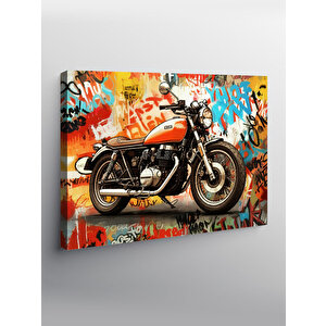Kanvas Tablo Klasik Motosiklet İllüstrasyonu 70x100 cm