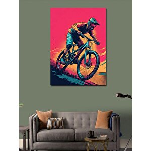 Kanvas Tablo Neon Bisikletçi 70x100 cm