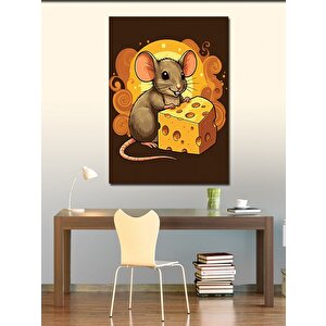 Kanvas Tablo Peynirli Fare 70x100 cm