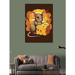 Kanvas Tablo Peynirli Fare 70x100 cm