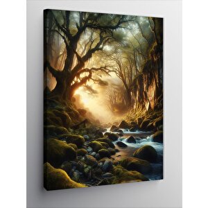 Kanvas Tablo Ormandaki Göller 70x100 cm