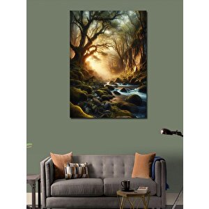 Kanvas Tablo Ormandaki Göller 70x100 cm