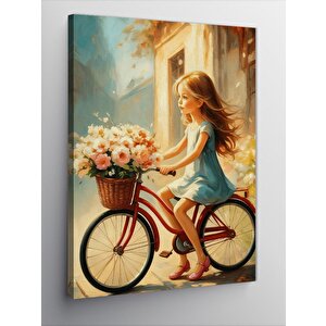 Kanvas Tablo Bisiklet Süren Kız 70x100 cm