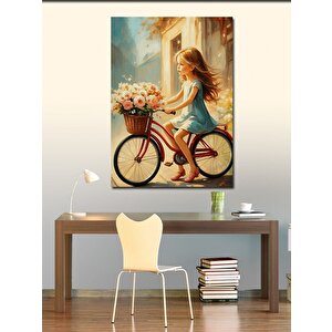 Kanvas Tablo Bisiklet Süren Kız 70x100 cm