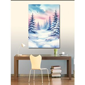 Kanvas Tablo Karlı Orman Manzarası 50x70 cm
