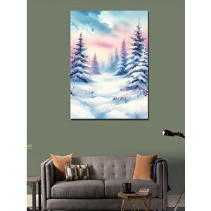 Kanvas Tablo Karlı Orman Manzarası 70x100 cm
