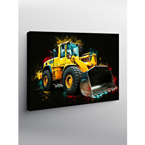 Kanvas Tablo Sarı İş Makinesi Tasarımı 70x100 cm