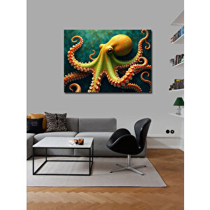 Kanvas Tablo Detaylı Ahtapot İllüstrasyonu 100x140 cm