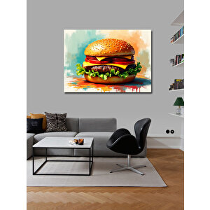 Kanvas Tablo Büyük Burger İllüstrasyonu 50x70 cm