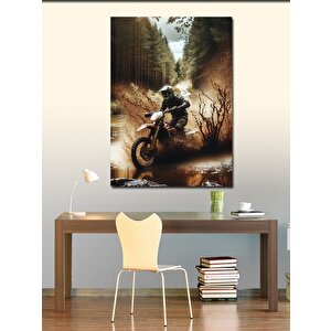 Kanvas Tablo Ormanda Motorcu 50x70 cm