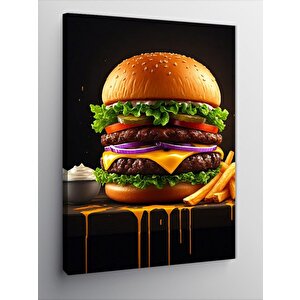 Kanvas Tablo Lezzetli Burger 70x100 cm