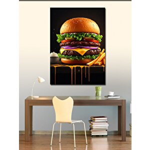Kanvas Tablo Lezzetli Burger 70x100 cm