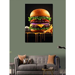 Kanvas Tablo Lezzetli Burger 70x100 cm