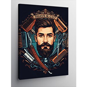 Kanvas Tablo Berber Dükkanı Posteri