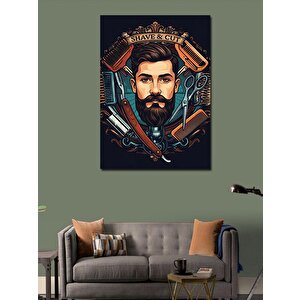 Kanvas Tablo Berber Dükkanı Posteri