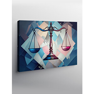 Kanvas Tablo Renkli Terazi İllüstrasyonu 70x100 cm