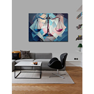 Kanvas Tablo Renkli Terazi İllüstrasyonu 100x140 cm