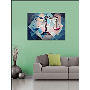 Kanvas Tablo Renkli Terazi İllüstrasyonu 100x140 cm