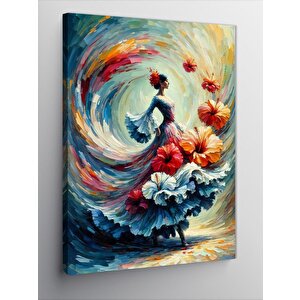 Kanvas Tablo Gelincik Çiçeği Ve Kadın 50x70 cm