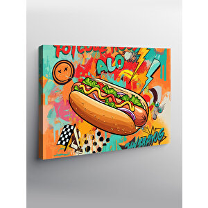 Kanvas Tablo Çizgi Roman Sosisli Tasarımı 50x70 cm