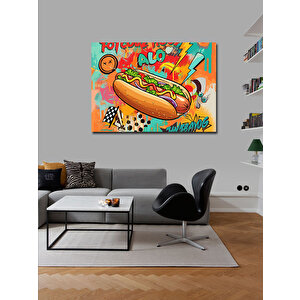 Kanvas Tablo Çizgi Roman Sosisli Tasarımı 70x100 cm