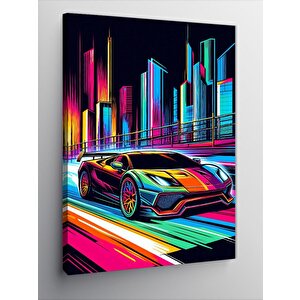 Kanvas Tablo Neon Şehir 50x70 cm