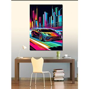 Kanvas Tablo Neon Şehir 50x70 cm