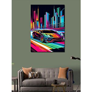 Kanvas Tablo Neon Şehir 50x70 cm