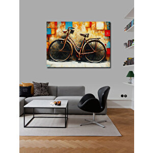 Kanvas Tablo Vintage Bisiklet Tasarımı 100x140 cm