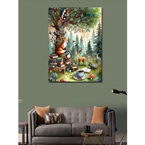 Kanvas Tablo Orman Kütüphanesi 100x140 cm