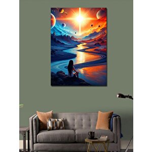Kanvas Tablo Gün Batımında Nehir 70x100 cm