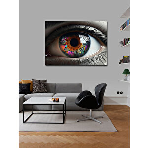 Kanvas Tablo Renkli Göz İllüstrasyonu 100x140 cm